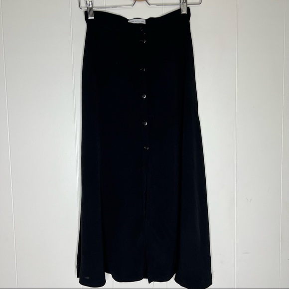 Urban Outfitters Black Button Down Midi Skirt Sz S - Picture 2 of 7